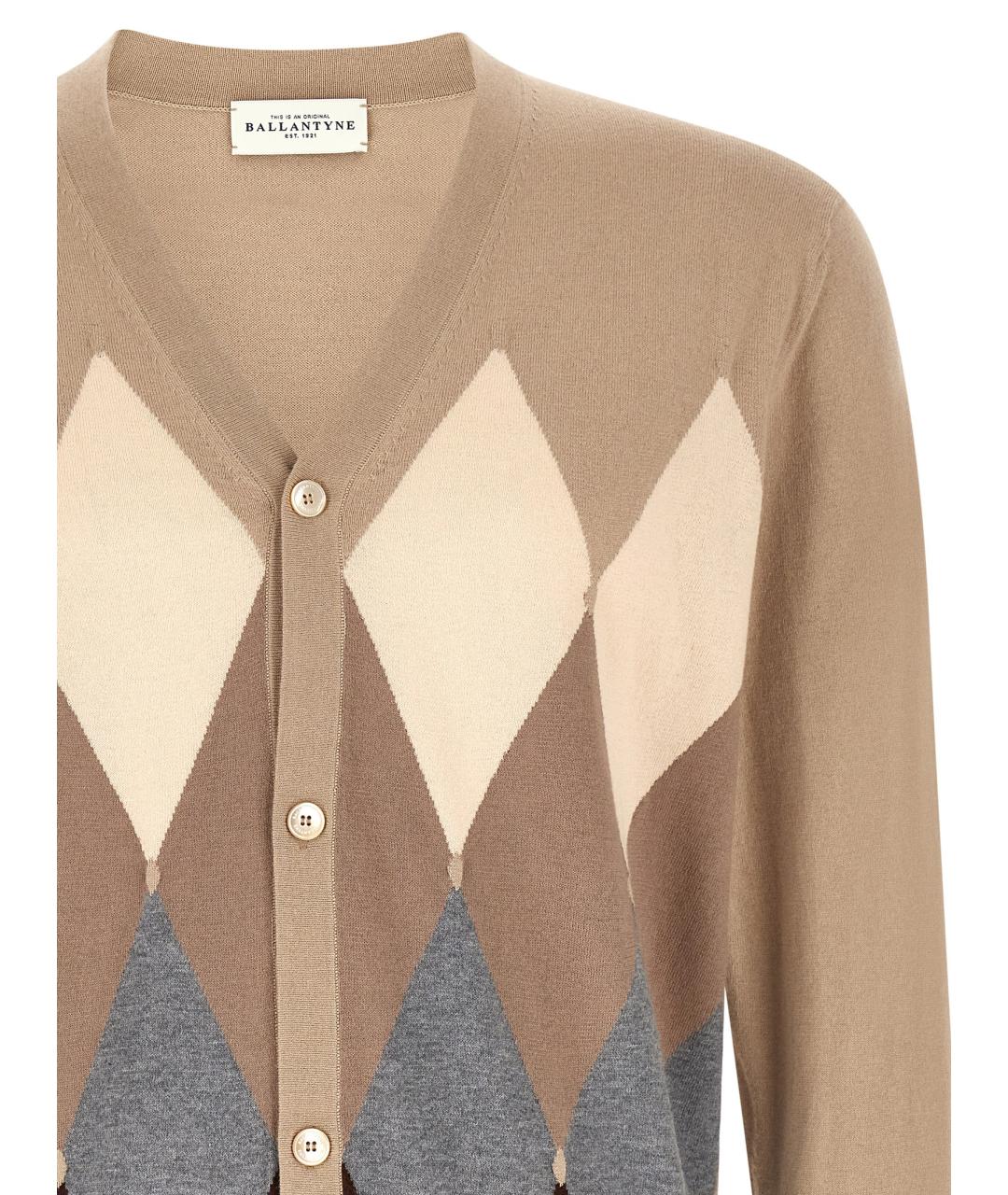 BALLANTYNE Бежевый хлопковый кардиган, фото 3
