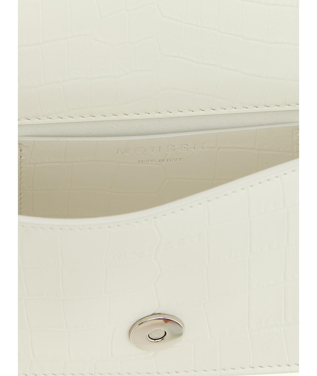 ALEXANDER MCQUEEN Белая кожаная сумка через плечо, фото 4