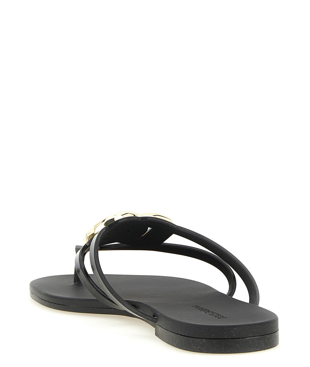 DOLCE&GABBANA Черные резиновые шлепанцы, фото 3