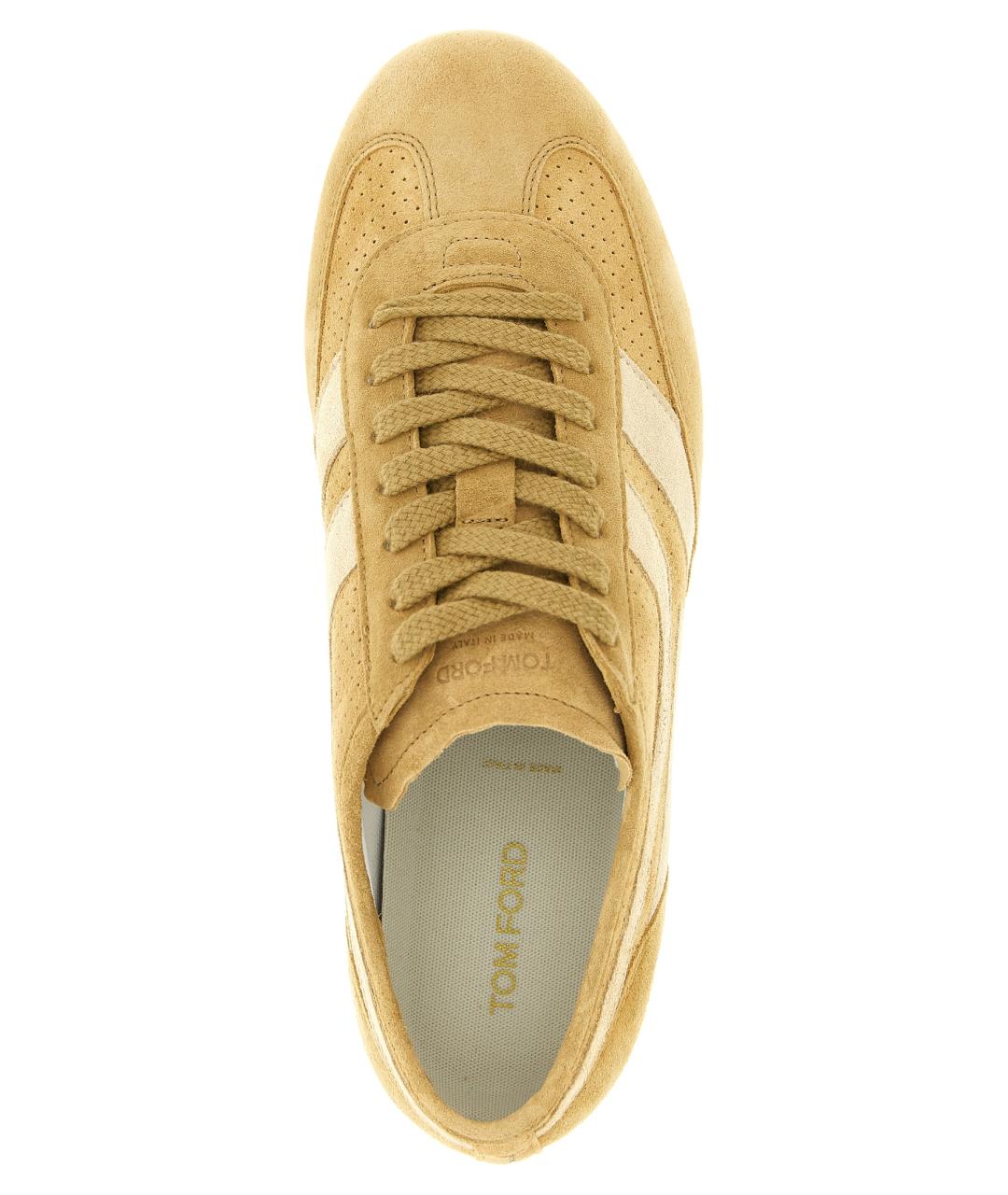 TOM FORD Бежевые замшевые низкие кроссовки / кеды, фото 4