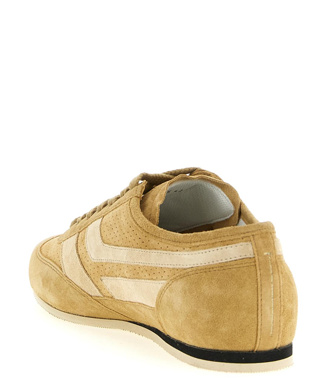 TOM FORD Бежевые замшевые низкие кроссовки / кеды, фото 3