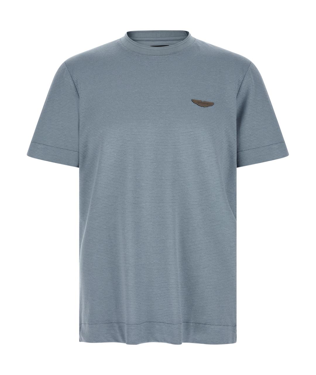 HUGO BOSS Голубая хлопковая футболка, фото 1