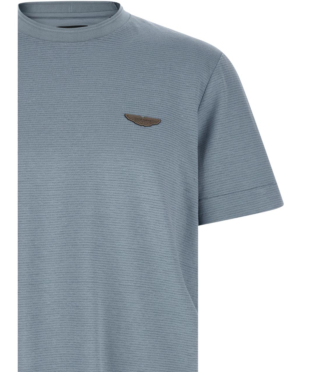 HUGO BOSS Голубая хлопковая футболка, фото 3