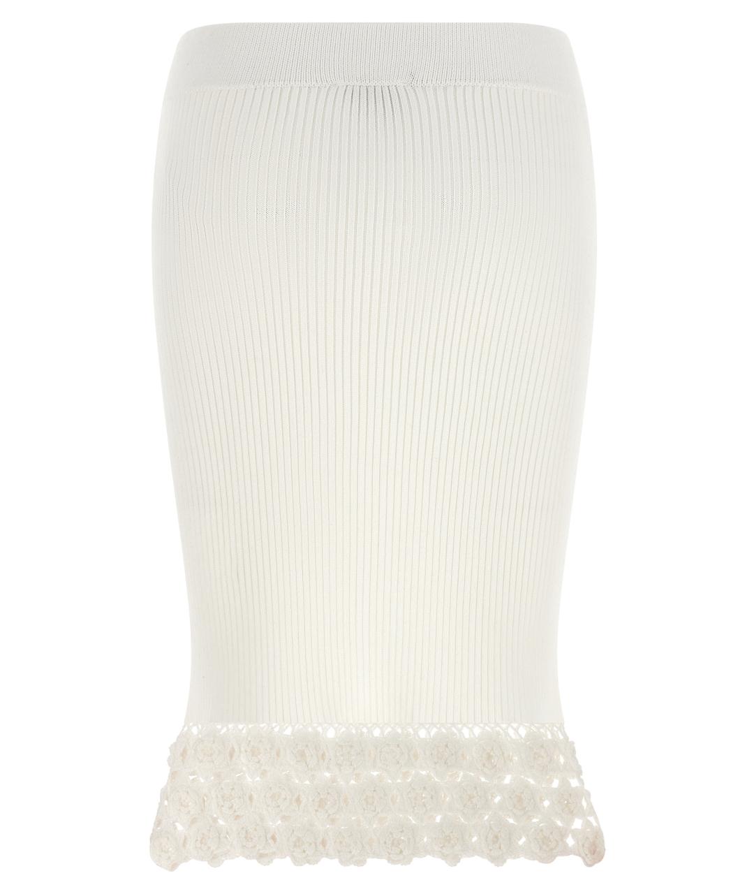 GANNI Белая хлопковая юбка миди, фото 2