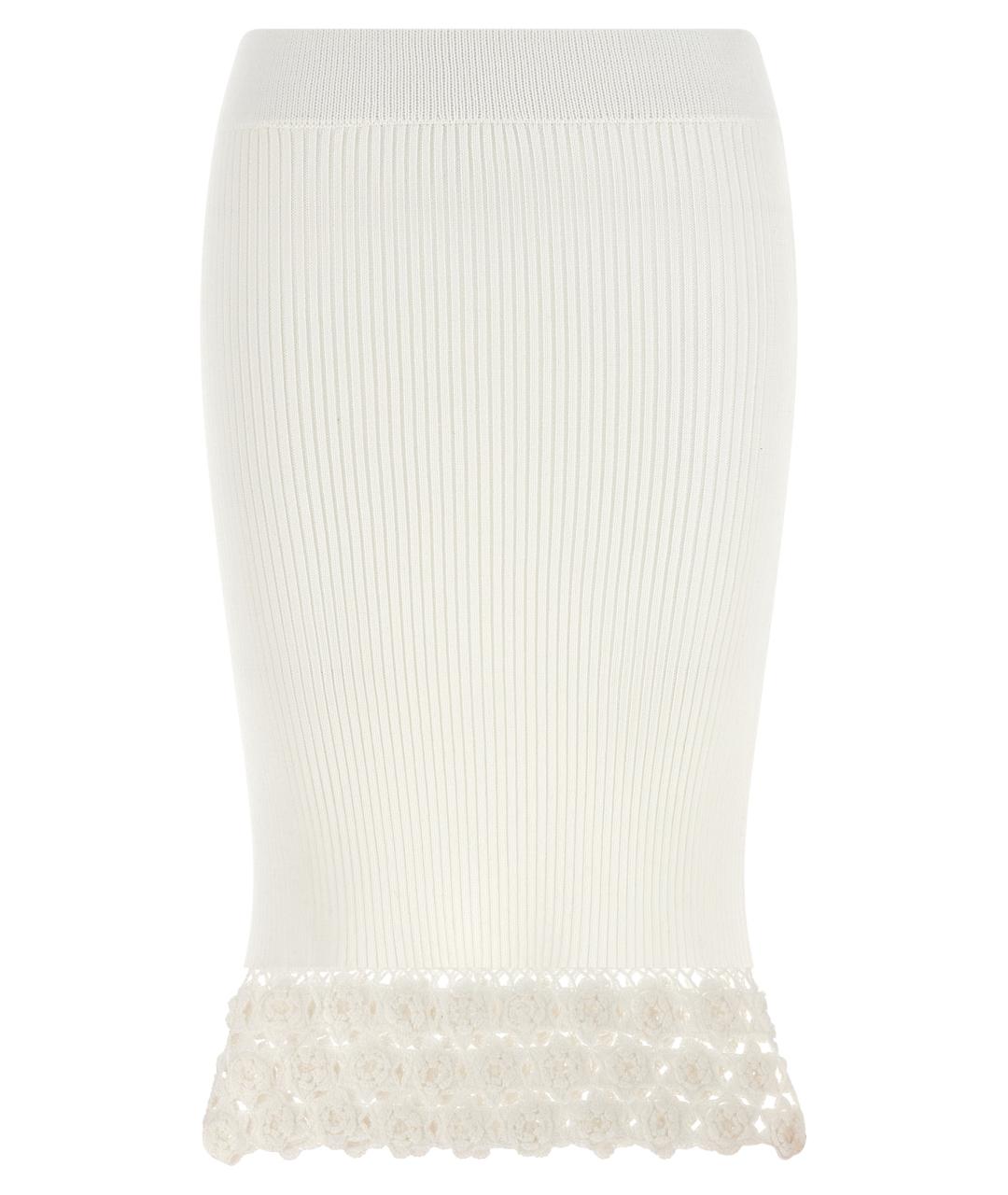 GANNI Белая хлопковая юбка миди, фото 1
