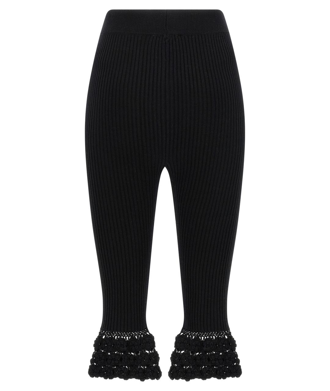 GANNI Черные хлопковые бриджи, фото 2