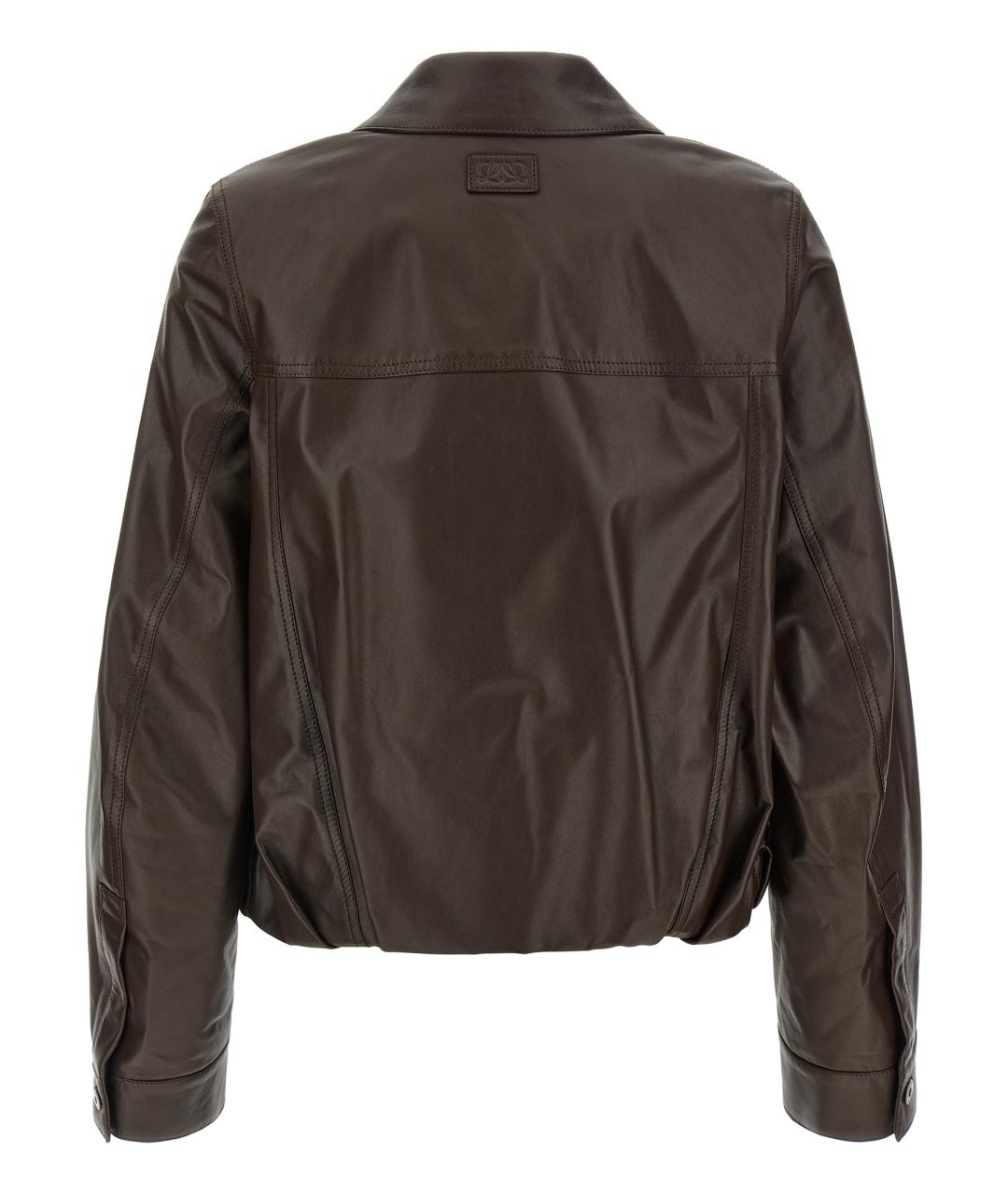 LOEWE Коричневая кожаная куртка, фото 2