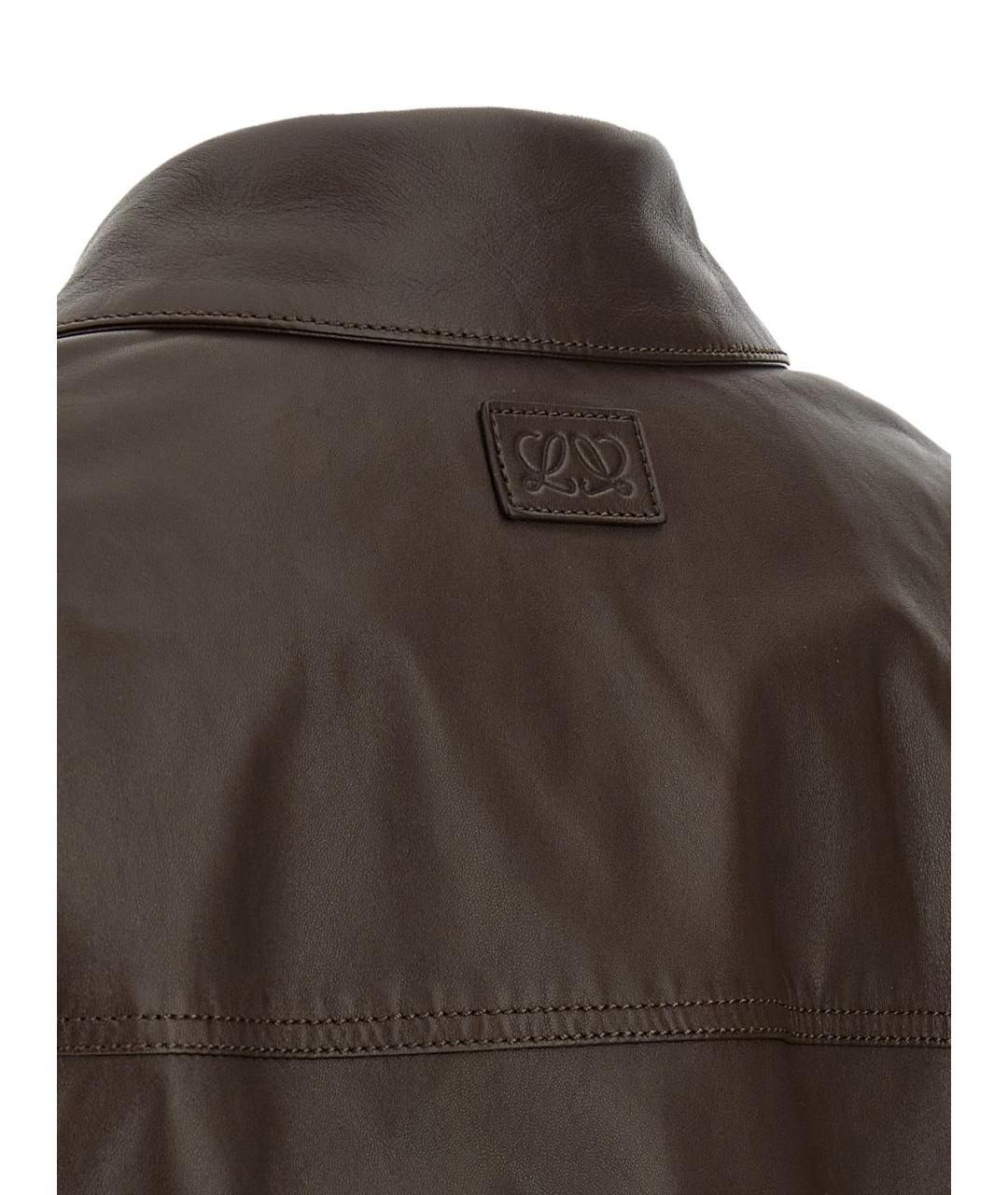 LOEWE Коричневая кожаная куртка, фото 5