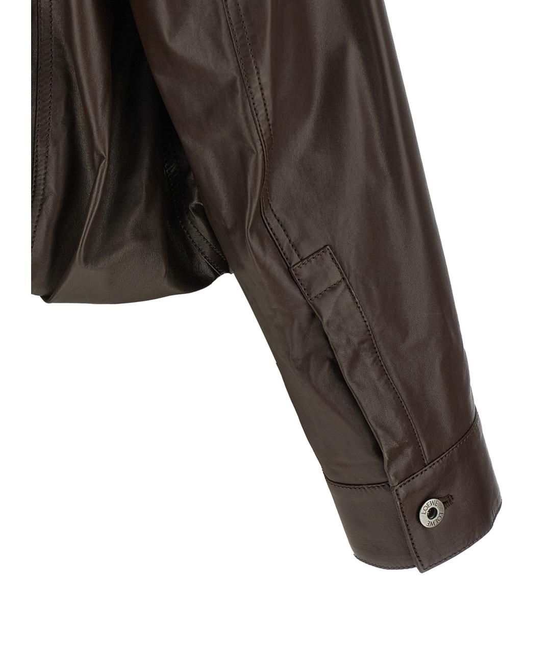 LOEWE Коричневая кожаная куртка, фото 4