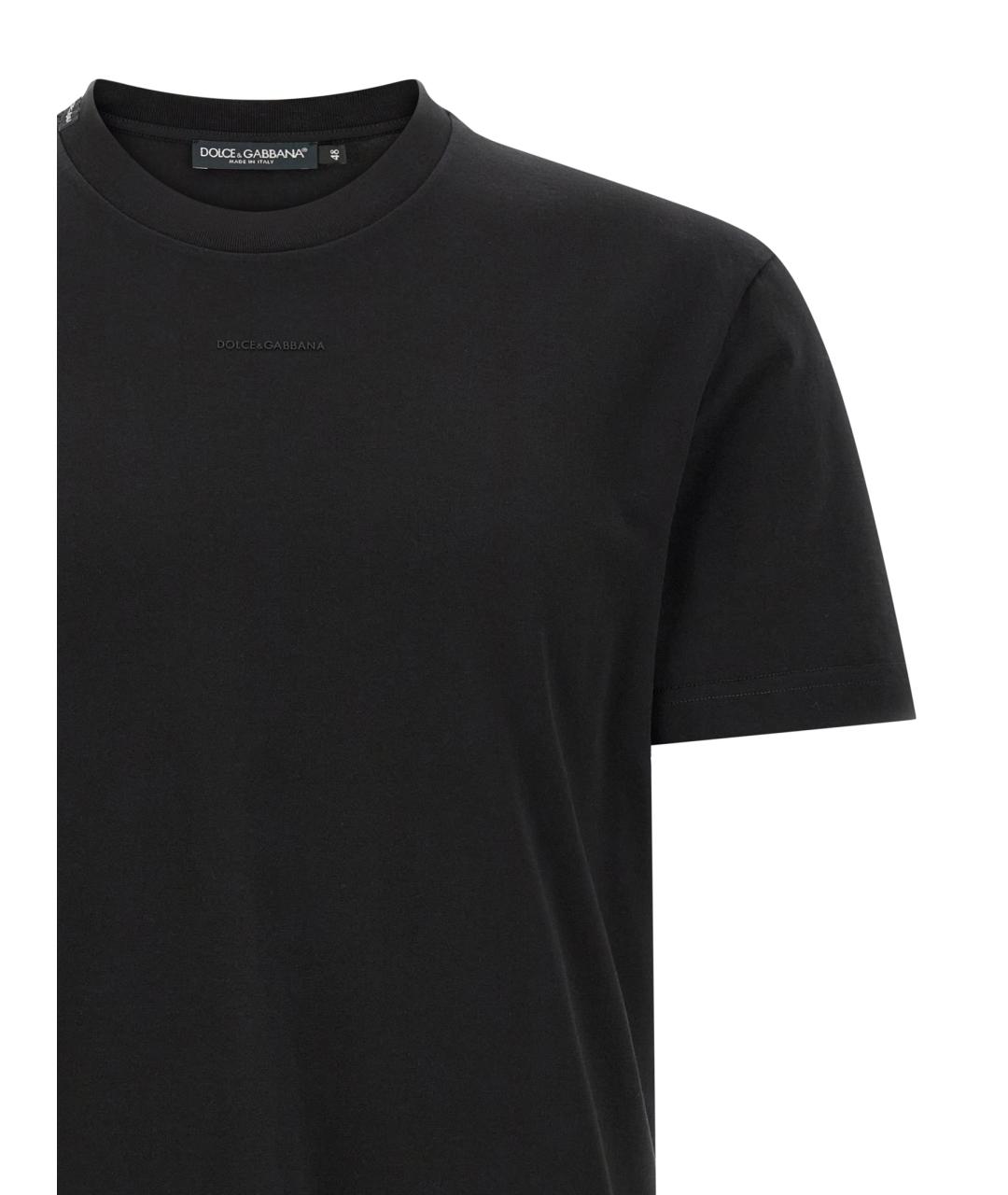 DOLCE&GABBANA Черная хлопковая футболка, фото 3