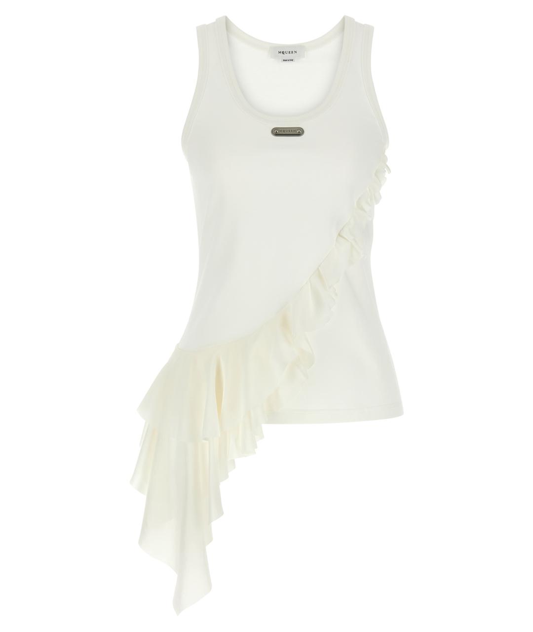 ALEXANDER MCQUEEN Белая хлопковая майка, фото 1