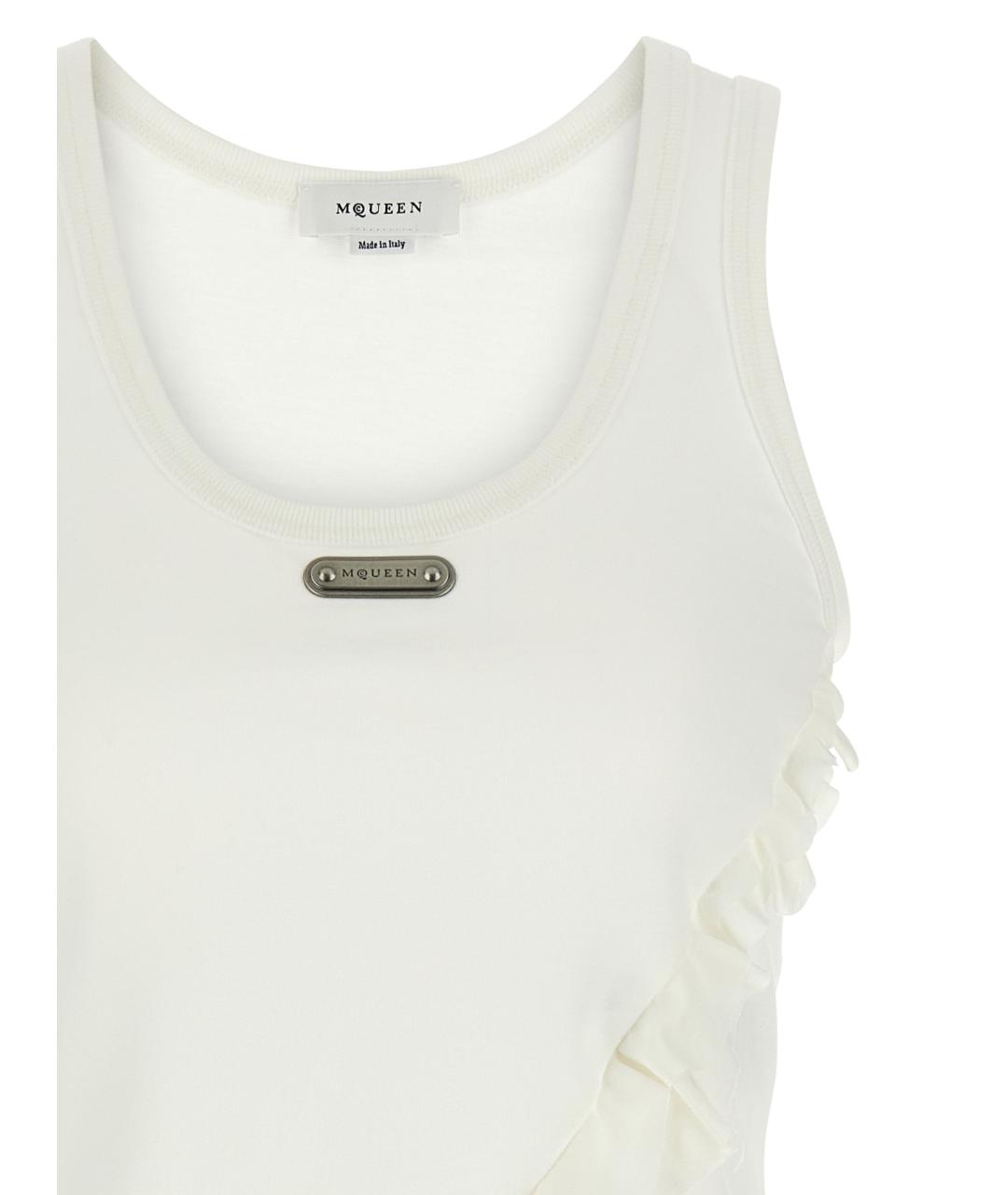 ALEXANDER MCQUEEN Белая хлопковая майка, фото 3