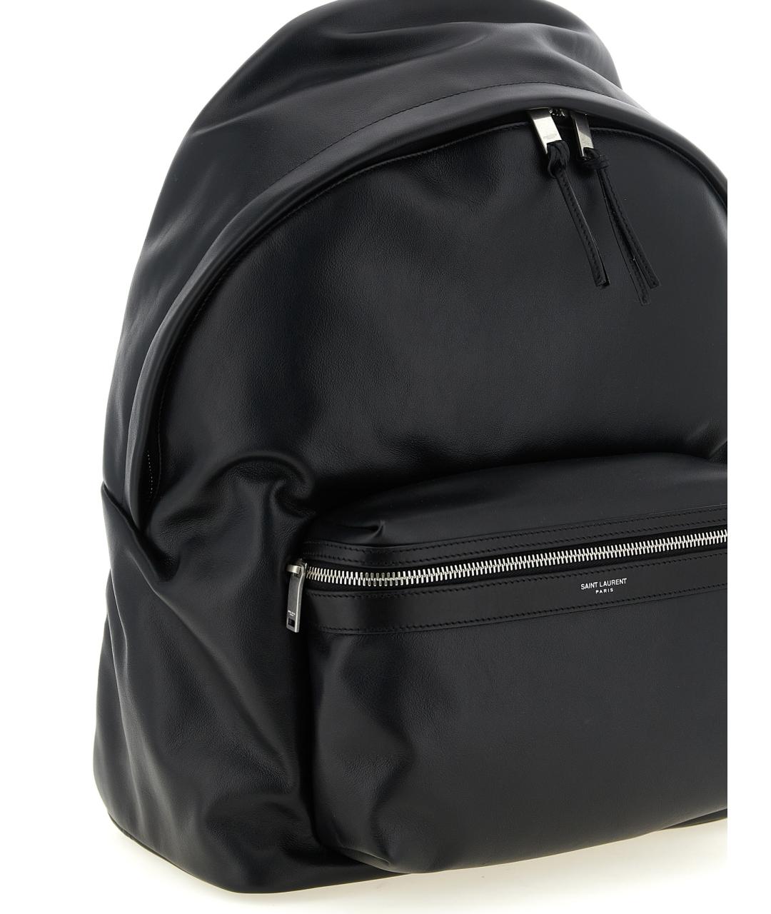 SAINT LAURENT Черный кожаный рюкзак, фото 3