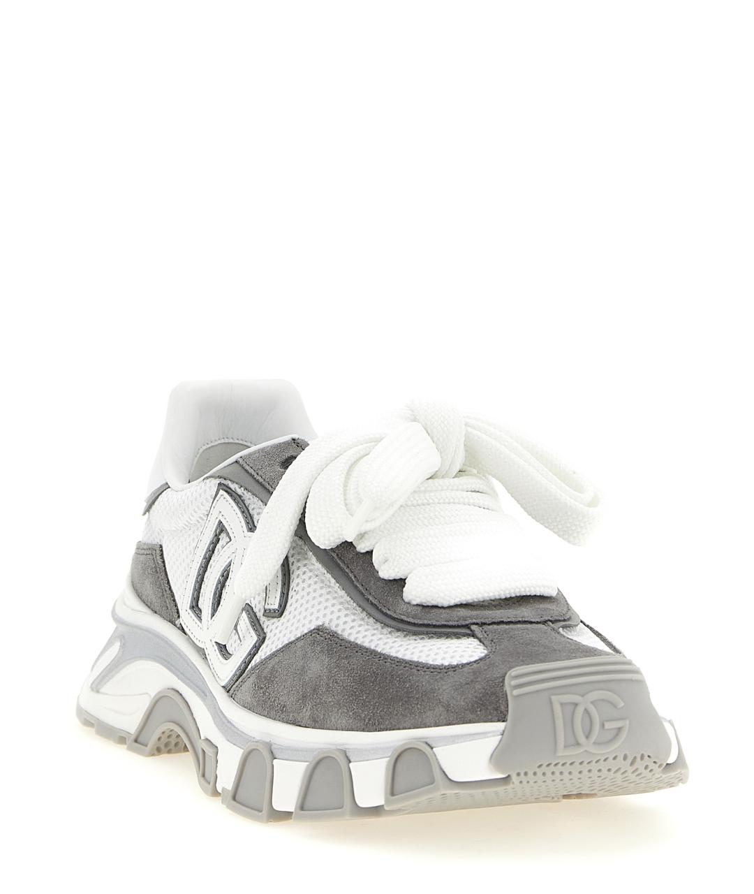 DOLCE&GABBANA Серые текстильные кроссовки, фото 2