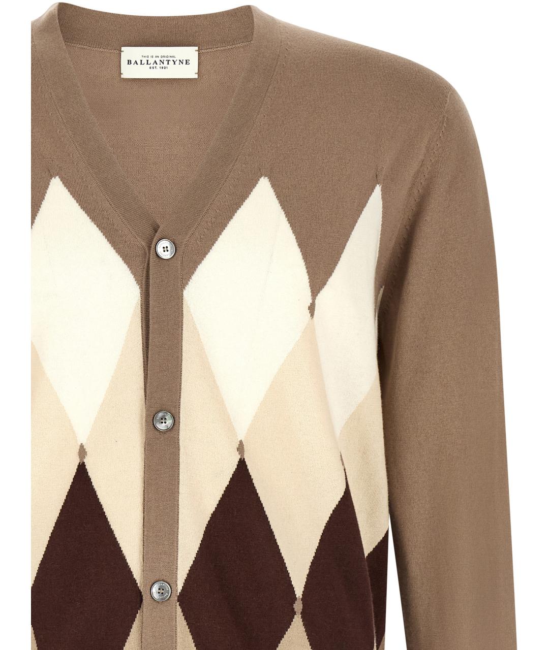 BALLANTYNE Коричневый хлопковый кардиган, фото 3