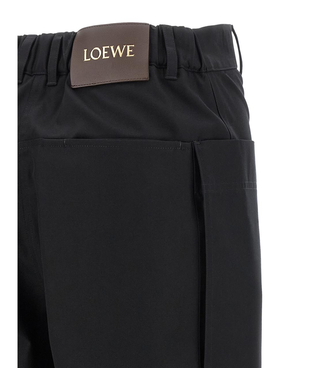 LOEWE Черные хлопковые прямые брюки, фото 4