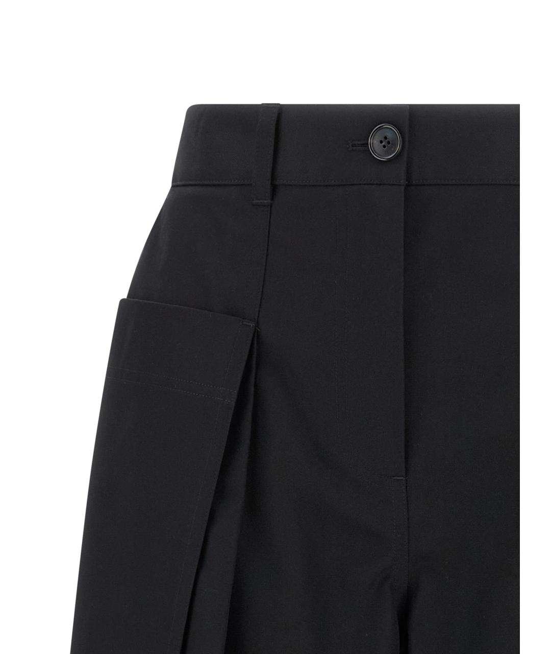 LOEWE Черные хлопковые прямые брюки, фото 3