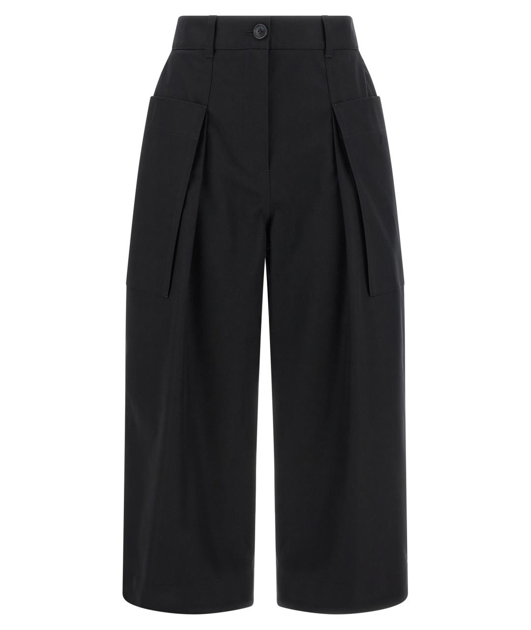 LOEWE Черные хлопковые прямые брюки, фото 1