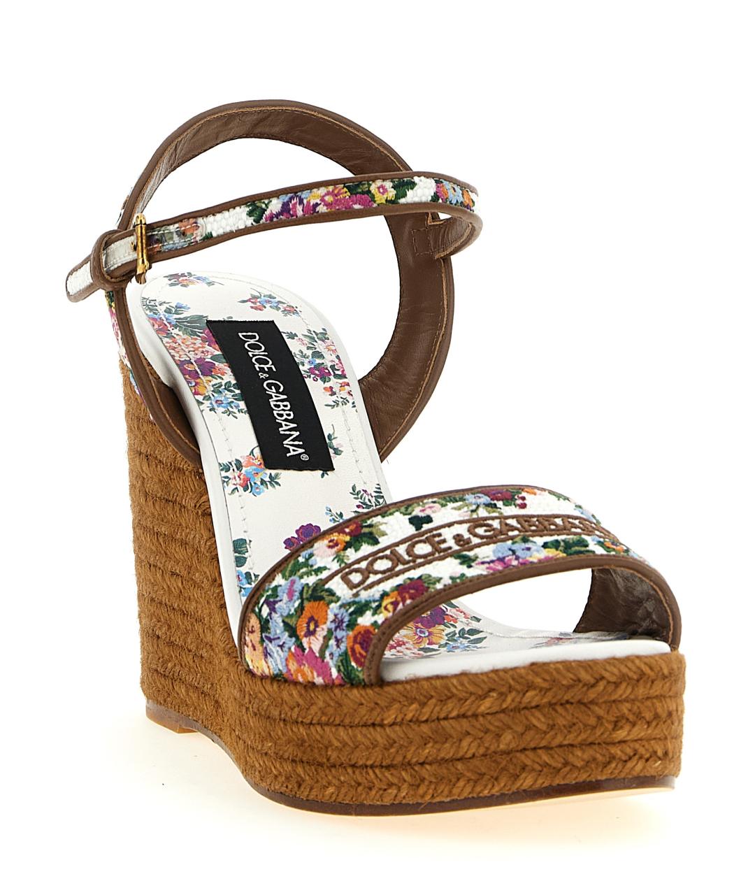 DOLCE&GABBANA Мульти текстильные босоножки, фото 2