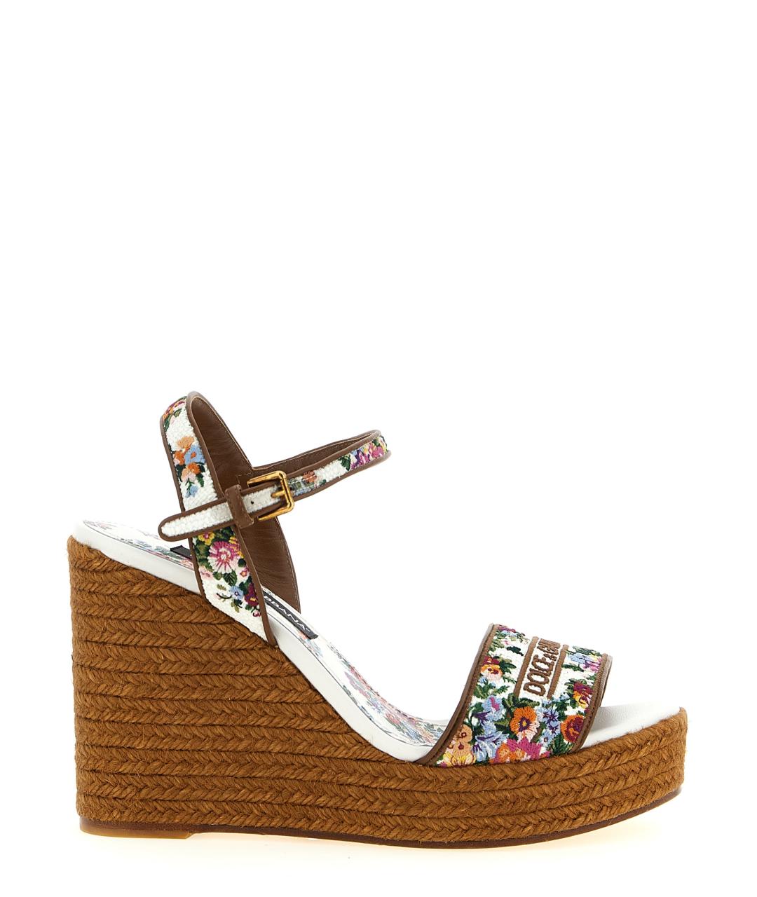 DOLCE&GABBANA Мульти текстильные босоножки, фото 1