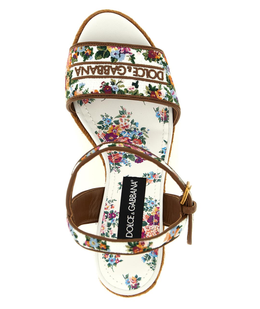 DOLCE&GABBANA Мульти текстильные босоножки, фото 4