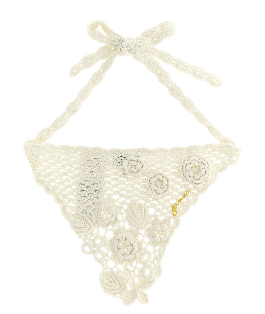 GANNI Белый хлопковый платок, фото 1