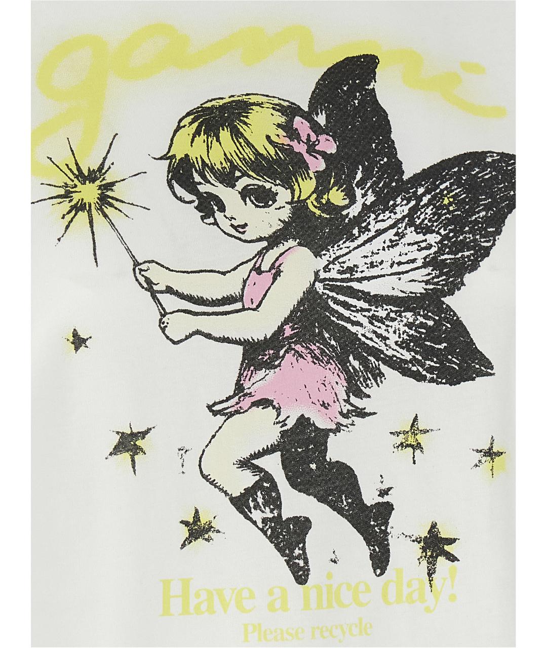 GANNI Белая хлопковая футболка, фото 4