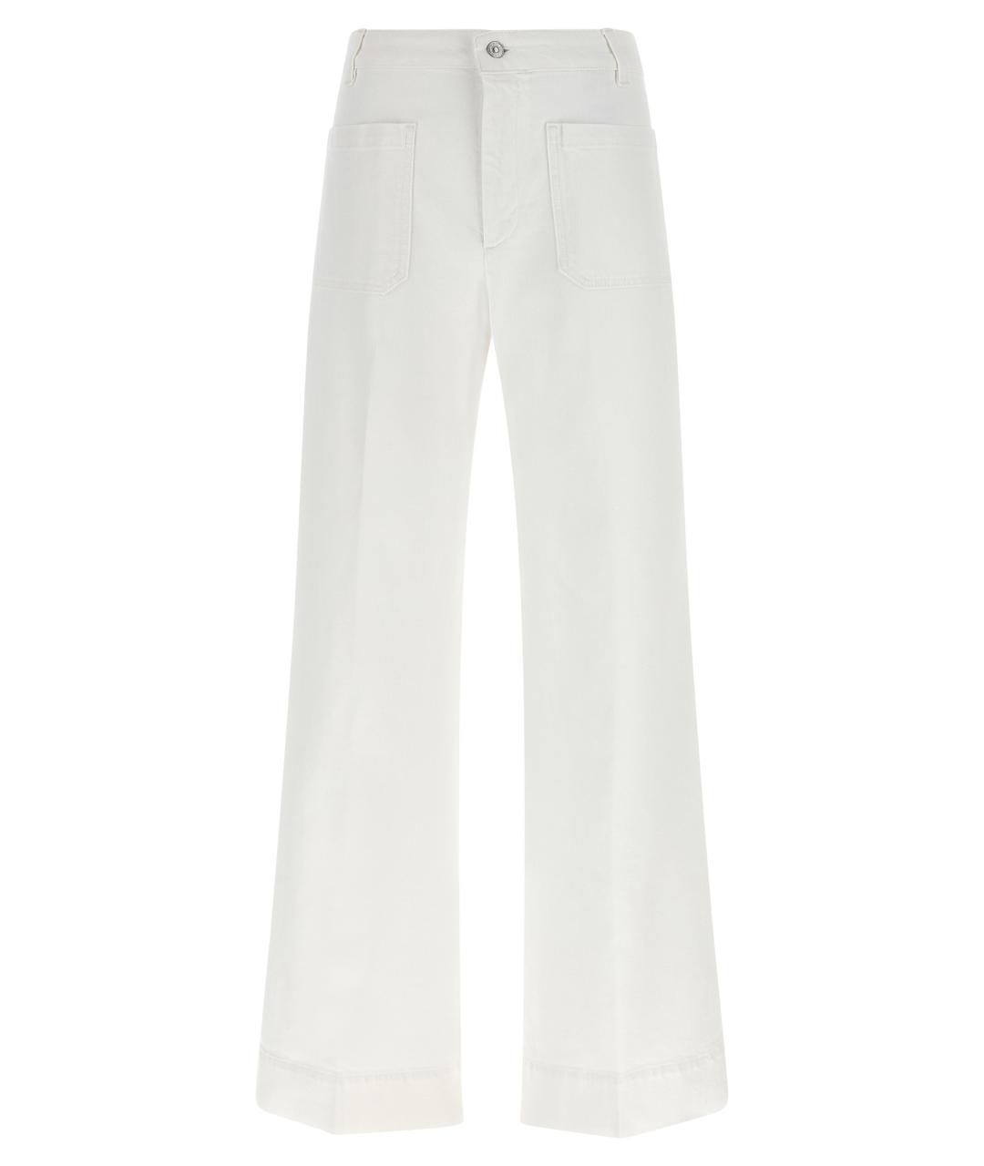VICTORIA BECKHAM Белые хлопковые прямые джинсы, фото 1