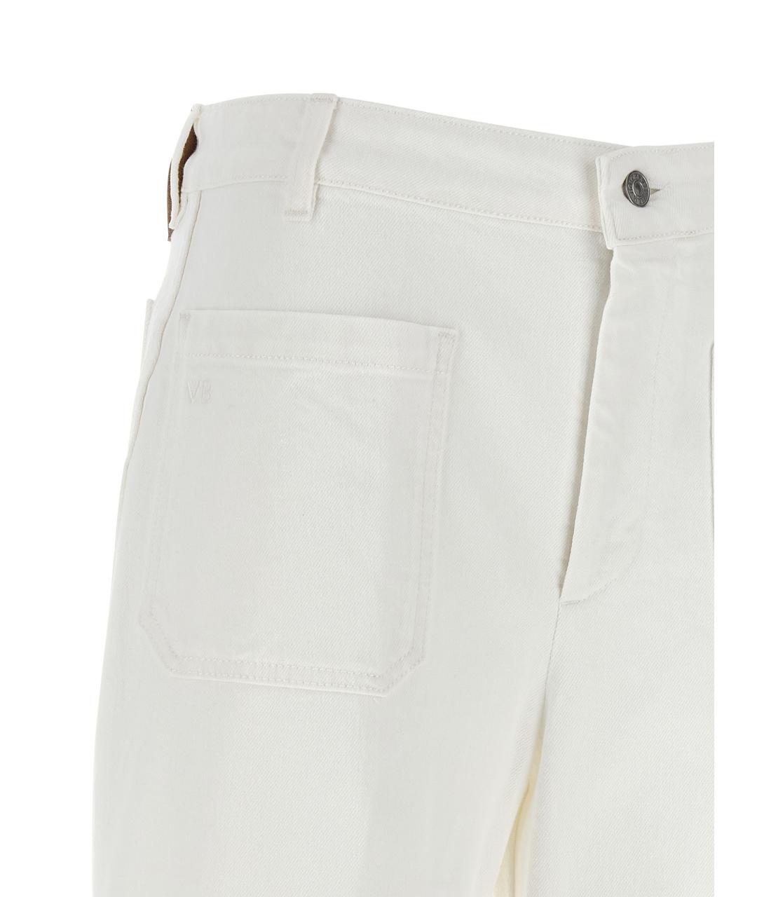 VICTORIA BECKHAM Белые хлопковые прямые джинсы, фото 3