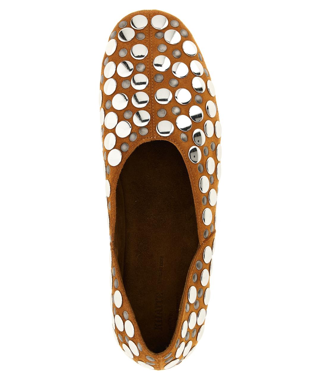 KHAITE Коричневые замшевые балетки, фото 4