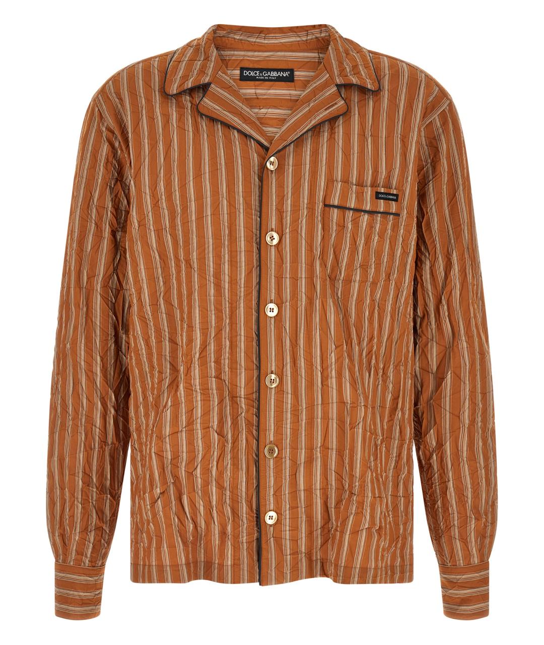 DOLCE&GABBANA Коричневая хлопковая кэжуал рубашка, фото 1