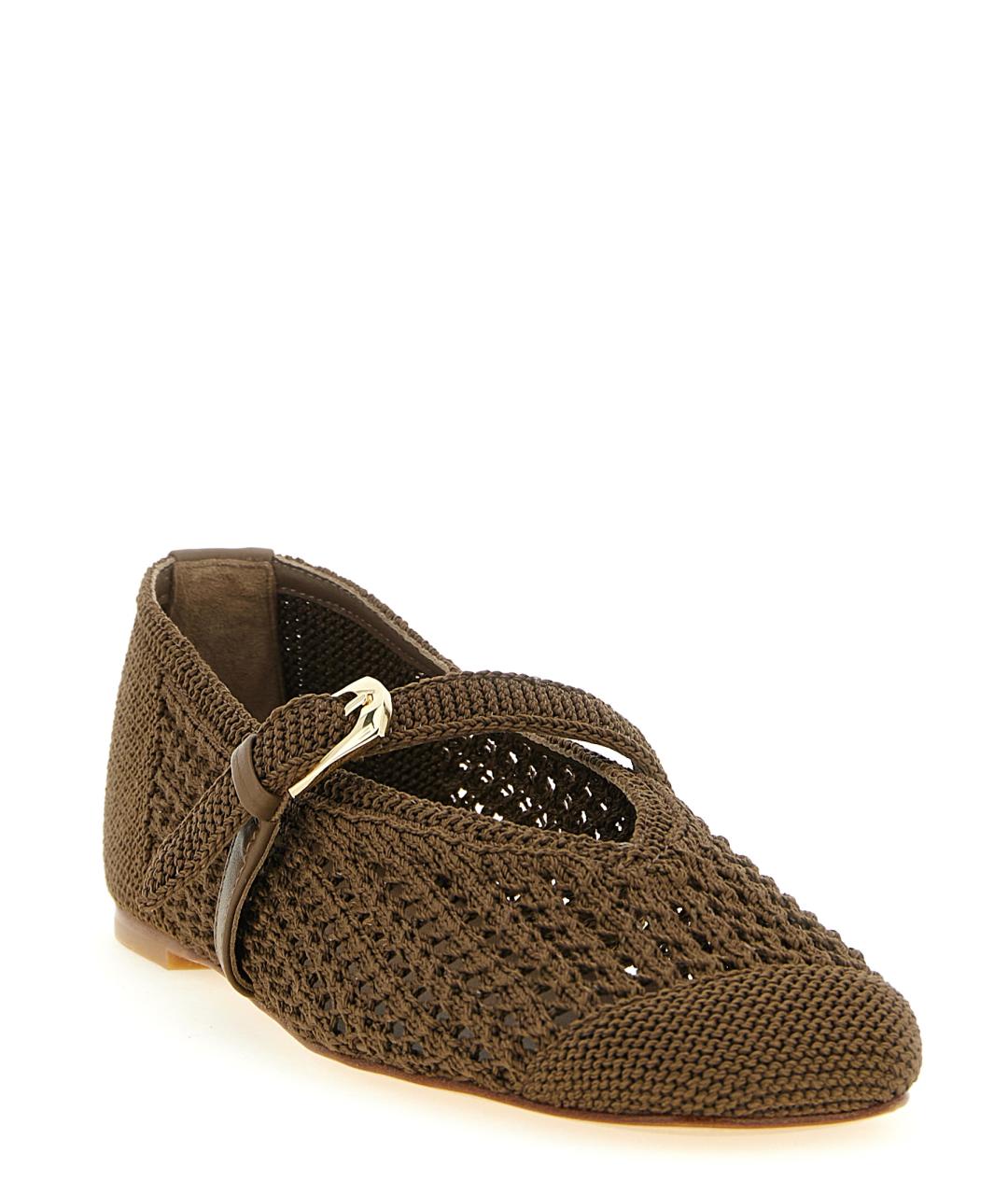 STUART WEITZMAN Коричневые текстильные балетки, фото 2