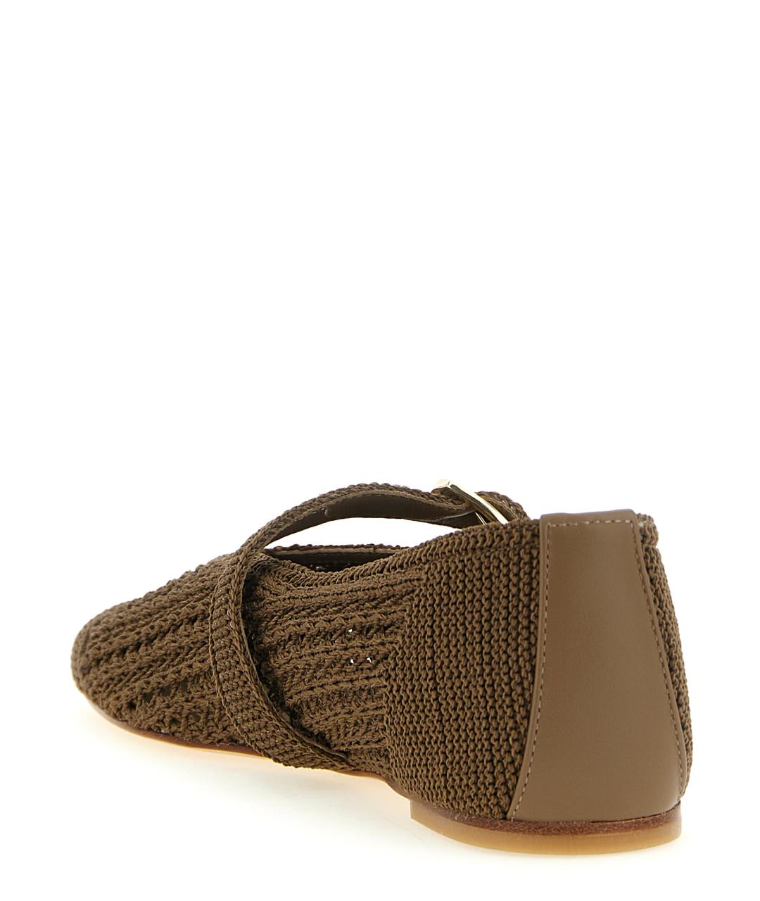 STUART WEITZMAN Коричневые текстильные балетки, фото 3