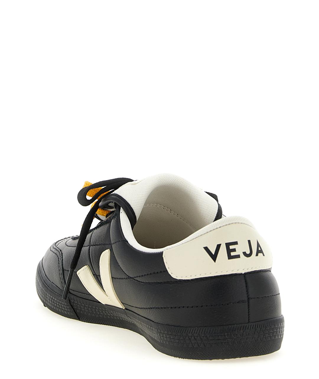 VEJA Черные кожаные низкие кроссовки / кеды, фото 3