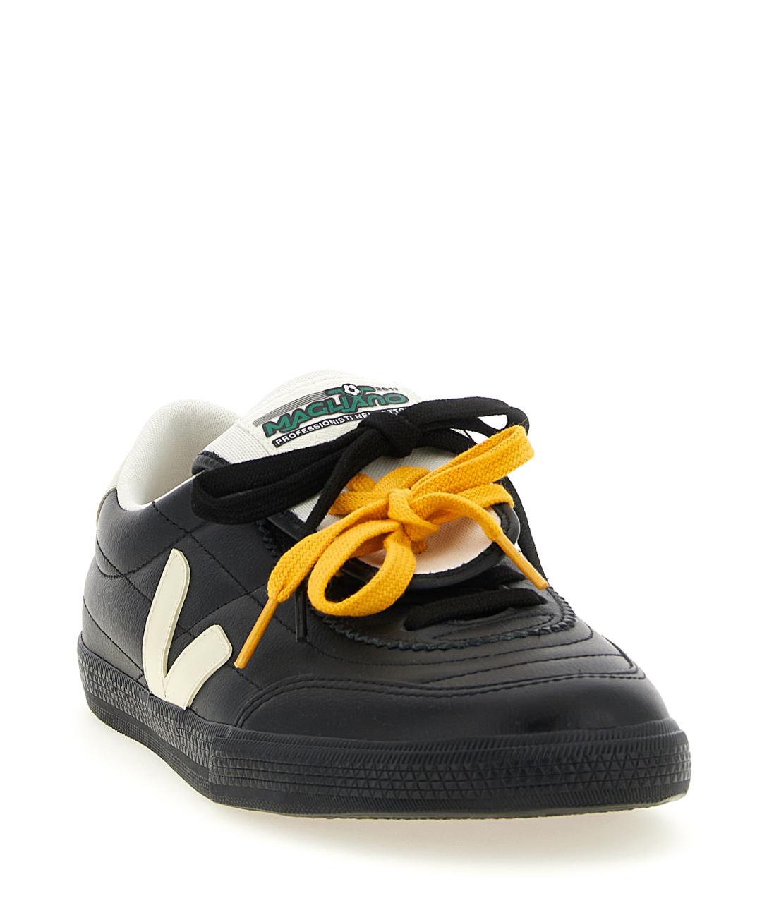 VEJA Черные кожаные низкие кроссовки / кеды, фото 2