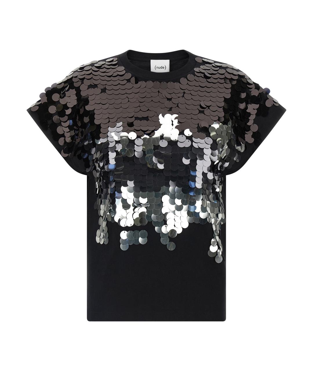 NUDE Черная хлопковая футболка, фото 1
