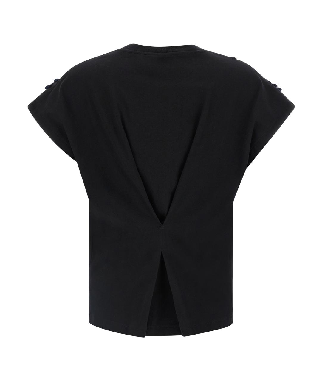 NUDE Черная хлопковая футболка, фото 2