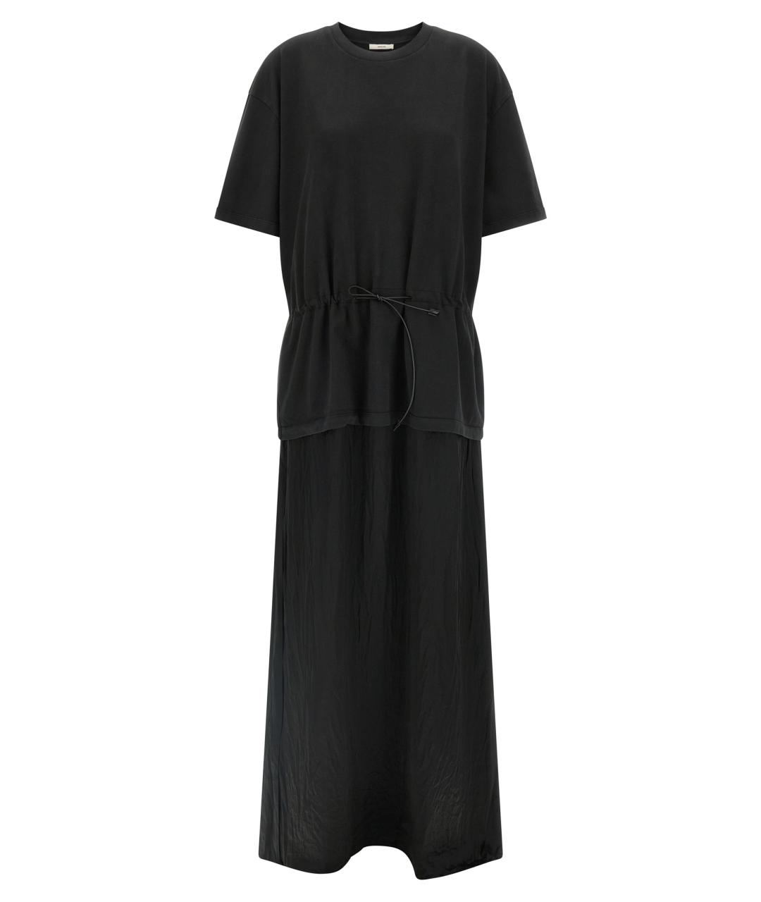 HAIKURE Черное хлопковое повседневное платье, фото 1