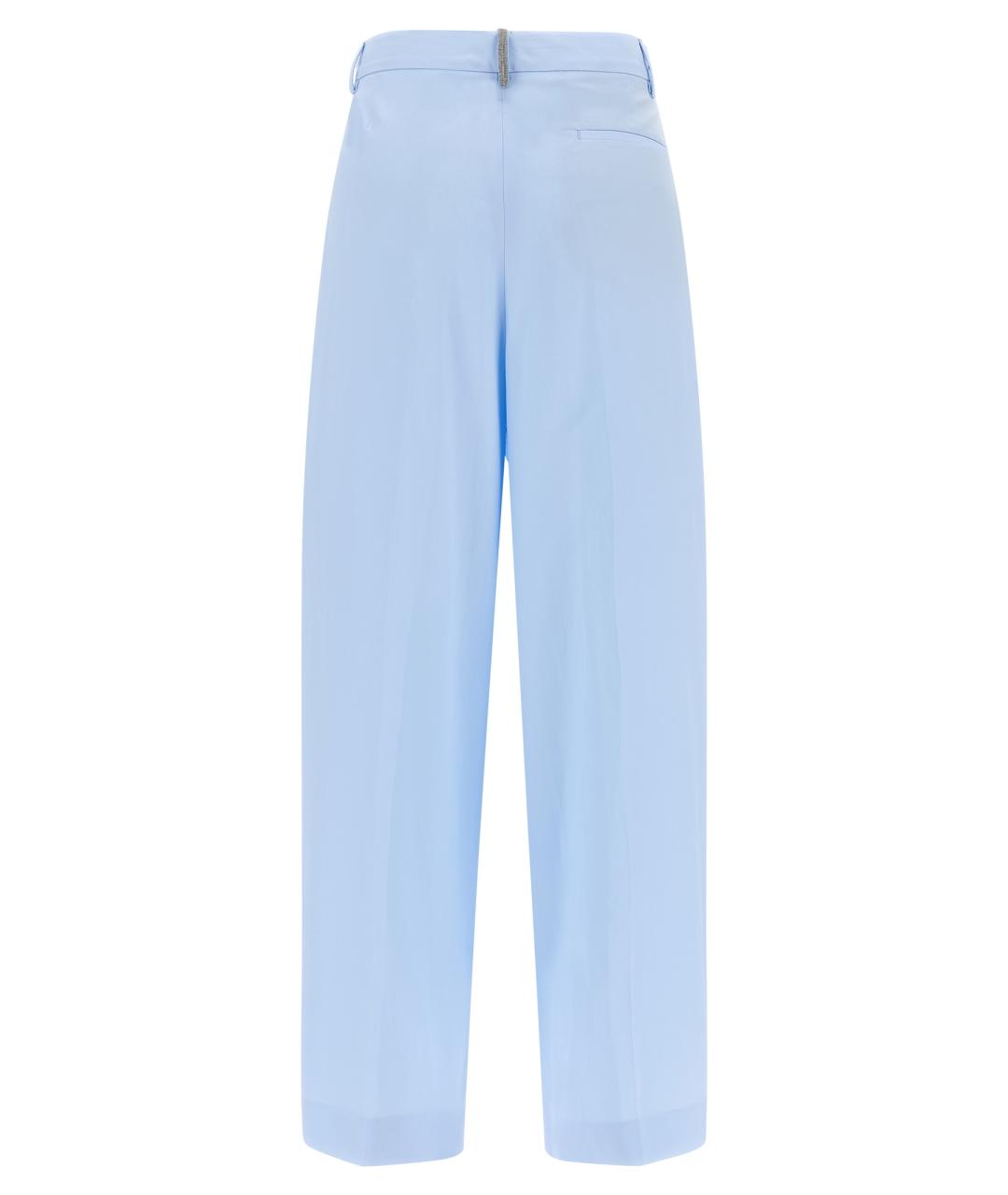 FABIANA FILIPPI Голубые хлопковые прямые брюки, фото 2