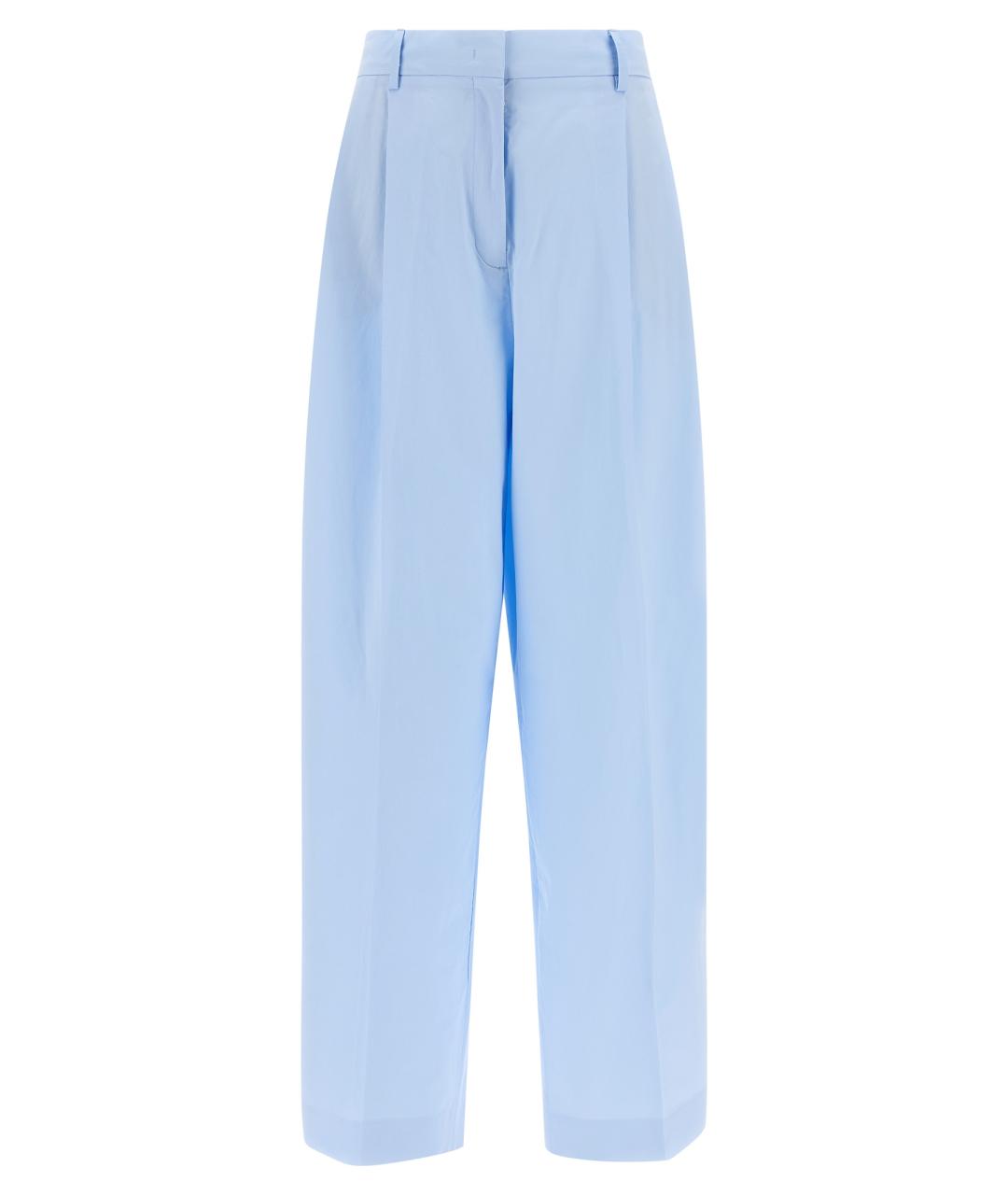 FABIANA FILIPPI Голубые хлопковые прямые брюки, фото 1