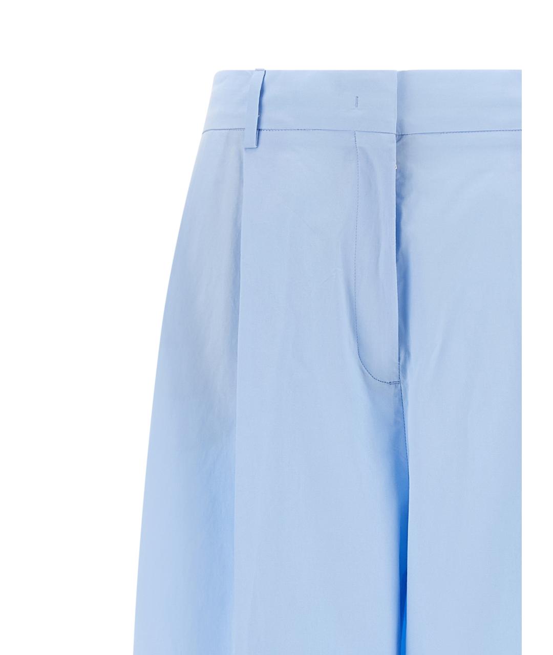 FABIANA FILIPPI Голубые хлопковые прямые брюки, фото 3