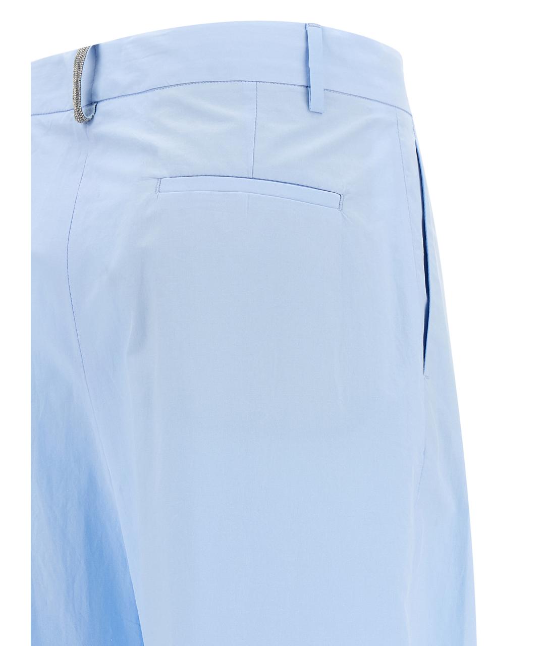 FABIANA FILIPPI Голубые хлопковые прямые брюки, фото 4