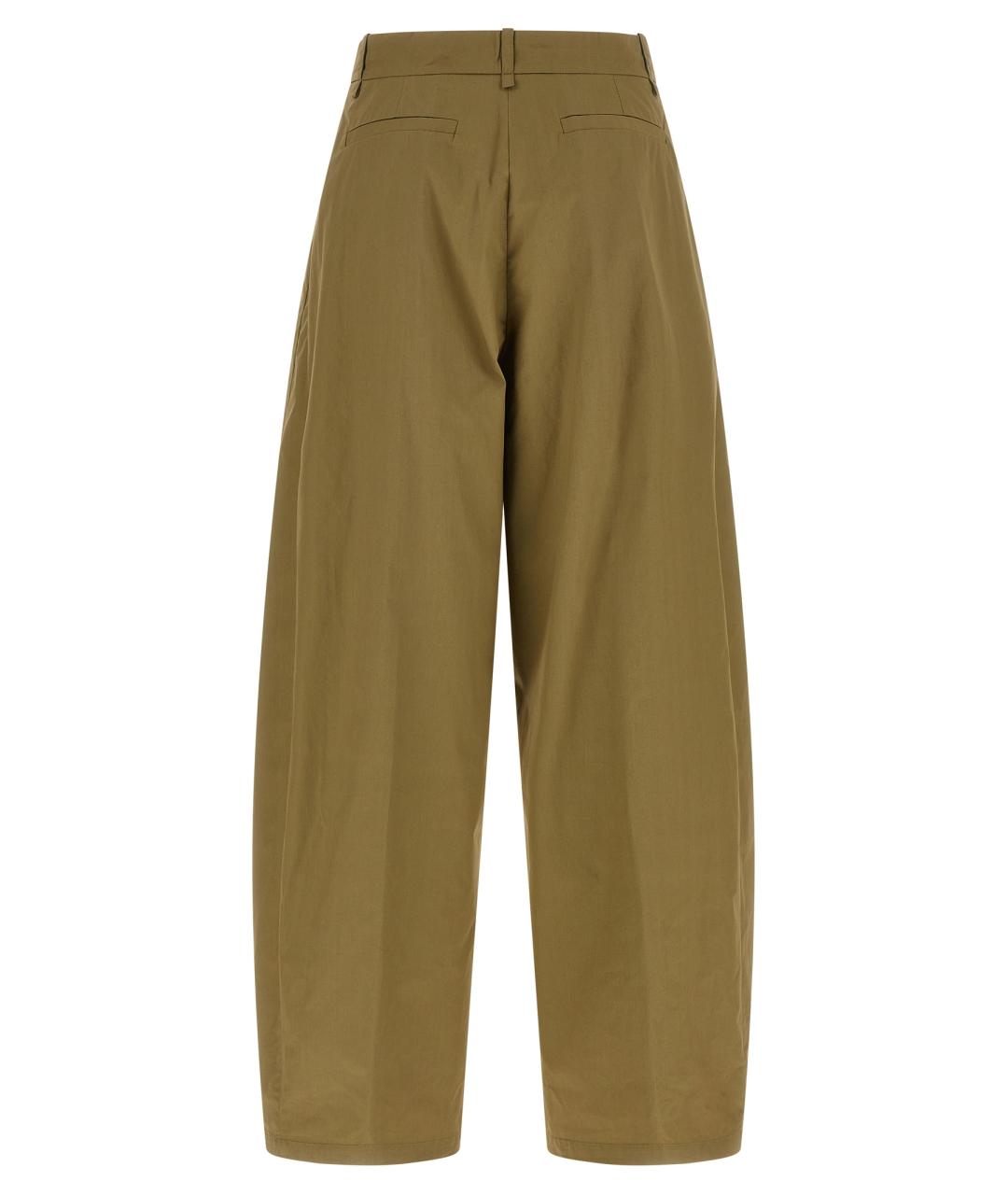 NUDE Зеленые хлопковые прямые брюки, фото 2