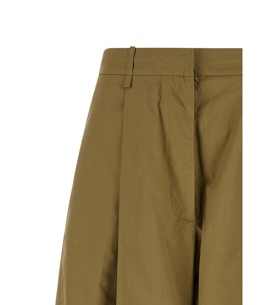 NUDE Зеленые хлопковые прямые брюки, фото 3