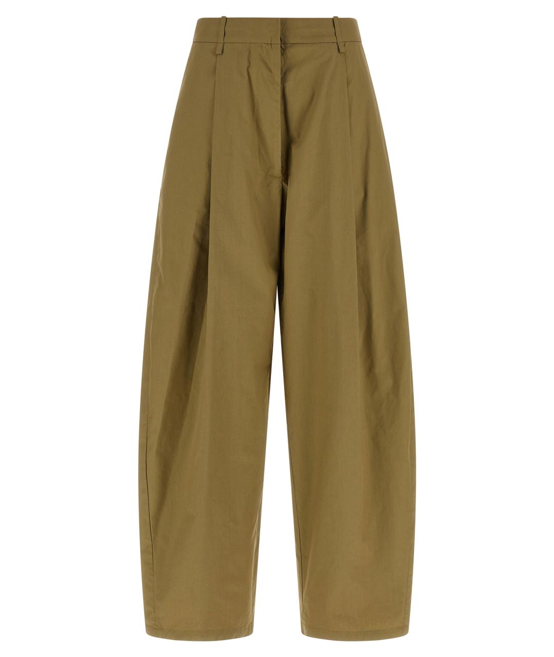 NUDE Зеленые хлопковые прямые брюки, фото 1