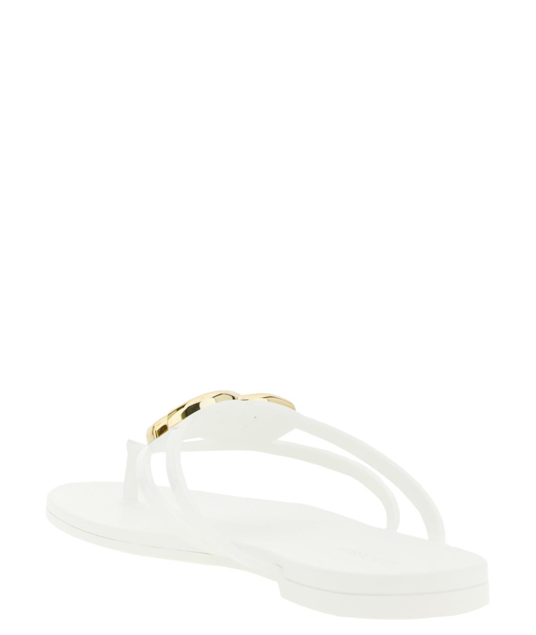 DOLCE&GABBANA Белые резиновые шлепанцы, фото 3