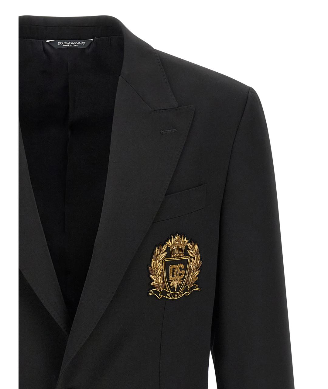 DOLCE&GABBANA Черный шерстяной пиджак, фото 3