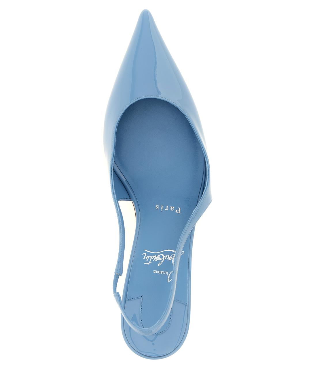 CHRISTIAN LOUBOUTIN Голубые туфли из лакированной кожи, фото 4