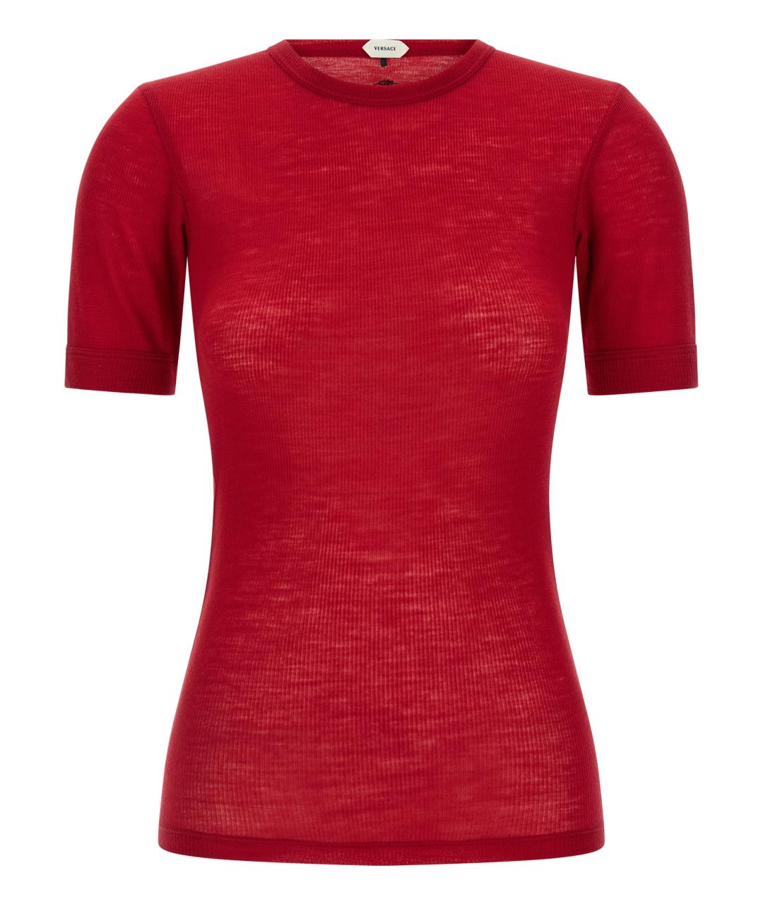 VERSACE Красная шерстяная футболка, фото 1
