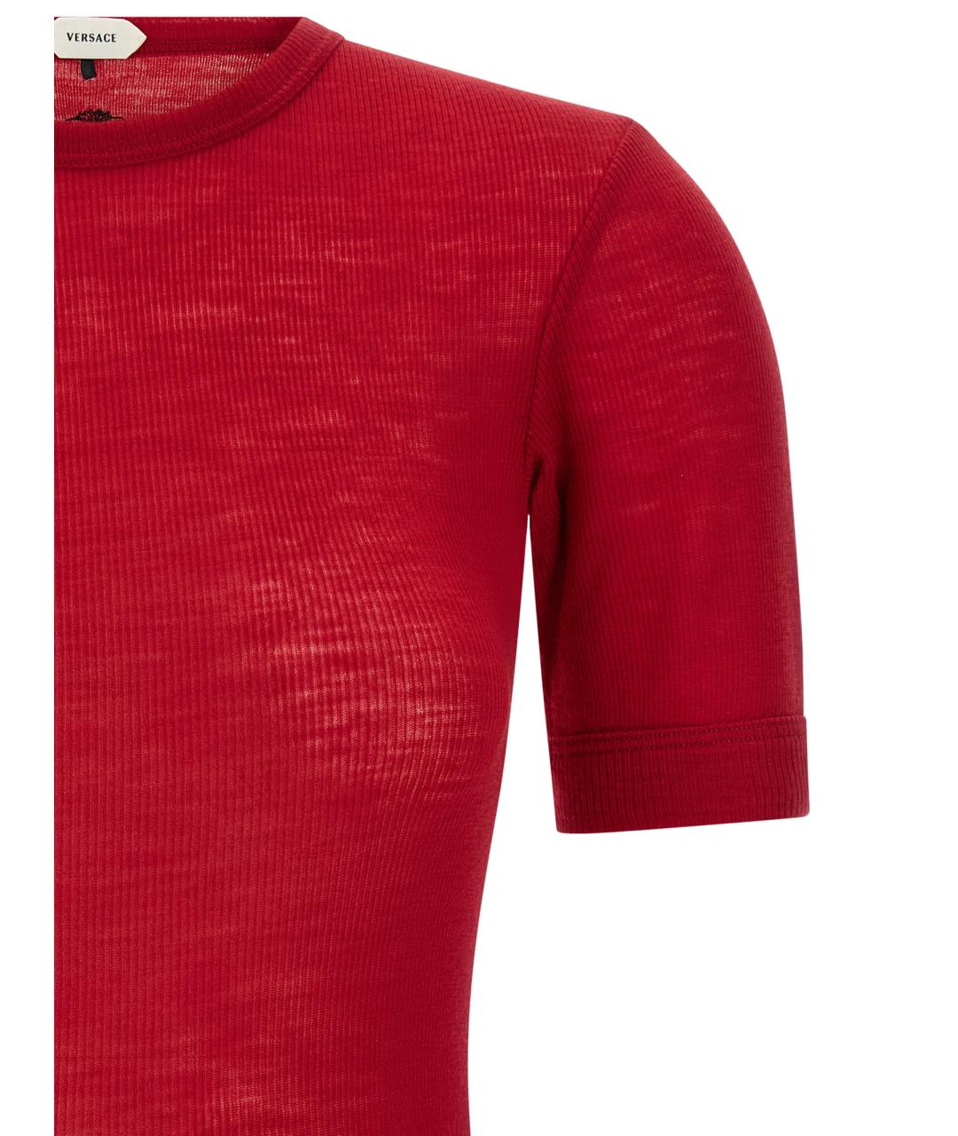 VERSACE Красная шерстяная футболка, фото 3
